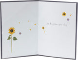 UK Greetings sunflower design greeting card featuring bright yellow sunflowers and cheerful messaging.