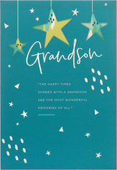 UK Greetings Sentimental Grandson Birthday Card featuring heartfelt message and colorful design for special occasions.