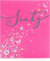 UK Greetings Sixtieth birthday card with foil details, featuring festive design for celebrating a 60th birthday.