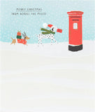 UK Greetings Snow Dogs Christmas Card featuring festive snow dogs design, perfect for holiday greetings and seasonal cheer.