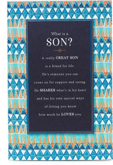 UK Greetings Son birthday card with cheerful design and heartfelt words, ideal for celebrating a special occasion.