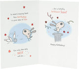 UK Greetings son's funny birthday card with humorous poem, colorful design, perfect for celebrating a special occasion.