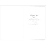 UK Greetings sympathy greeting card with "Sorry for Your Loss" message, featuring a respectful and comforting design.