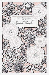UK Greetings special couple die-cut greeting card featuring pearls for a luxury anniversary congratulations.