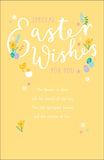 UK Greetings Easter greeting card featuring colorful Easter-themed designs with "Happy Easter" message, suitable for celebrating the holiday.