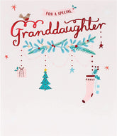 UK Greetings Special Granddaughter Christmas Card featuring festive holiday design and heartfelt message for granddaughter.