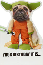 UK Greetings Disney Star Wars stand-alone greeting card featuring iconic Star Wars characters and space-themed design.