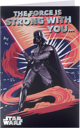 UK Greetings Star Wars Darth Vader birthday greeting card for him or boy, featuring Darth Vader on the front.