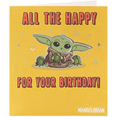 UK Greetings Star Wars Mandalorian Grogu birthday card featuring Grogu character from The Mandalorian series.