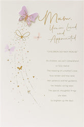 UK Greetings Mother's Day card featuring a stunning floral design and elegant message, perfect for celebrating moms.