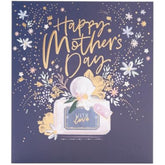 UK Greetings Mother's Day card featuring a stunning perfume design with elegant floral accents and heartfelt message.