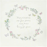 UK Greetings sympathy greeting card featuring sentimental verse and a delicate floral butterfly design.