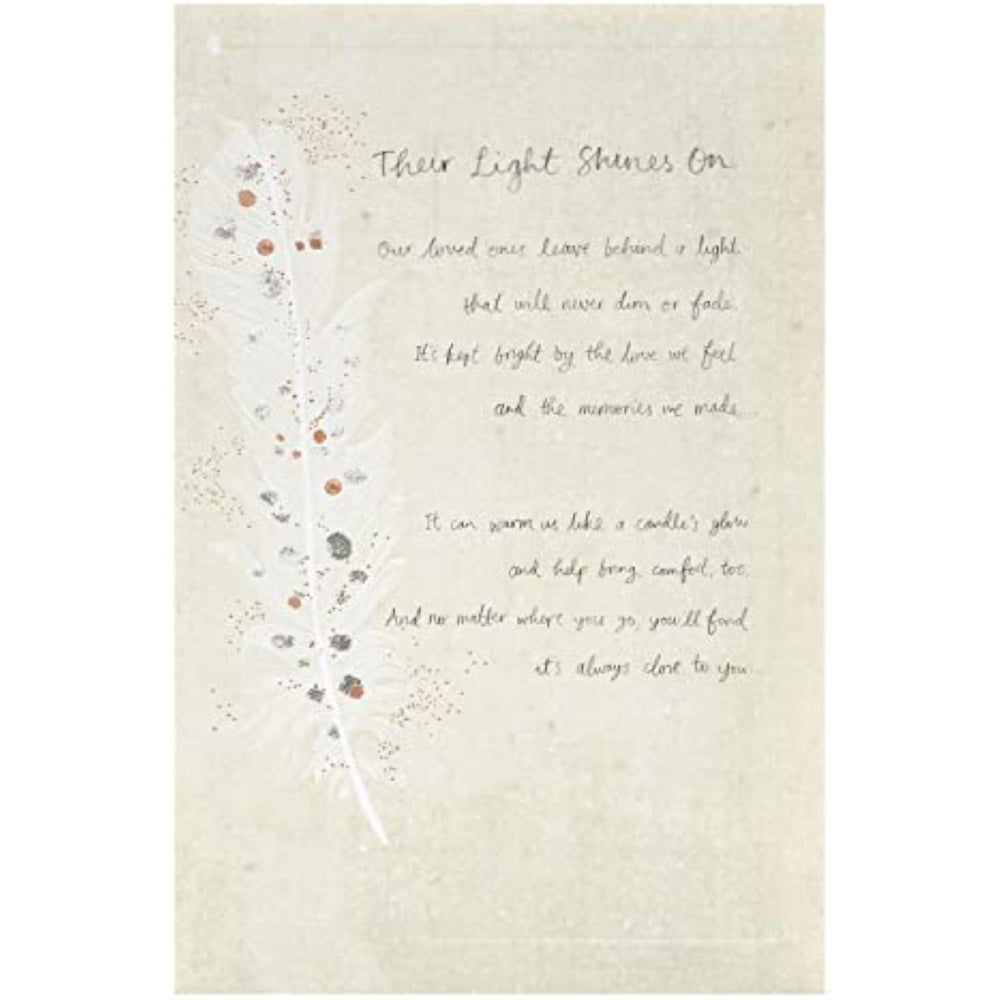 UK Greetings sympathy greeting card featuring a heartfelt message for loss, condolence, and thinking of you sentiments.
