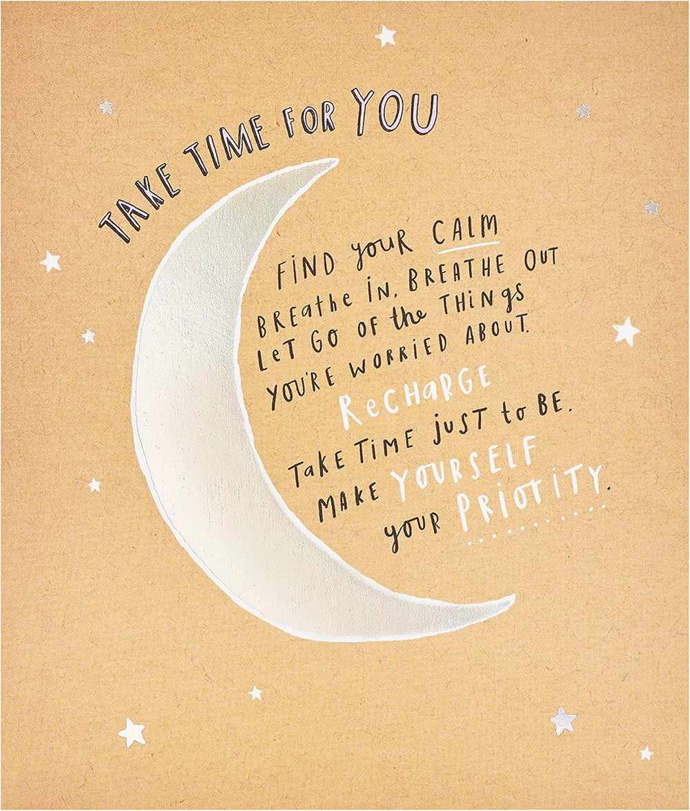UK Greetings Take Time for You greeting card with blank inside, perfect for any occasion, featuring calming, supportive design.