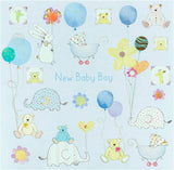 UK Greetings Teddy Bear Baby Boy greeting card featuring a cute teddy bear design, perfect for celebrating a new arrival.