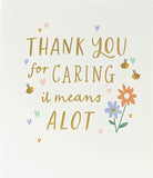 UK Greetings thank you for caring greeting card featuring heartfelt message, perfect for expressing gratitude and appreciation.