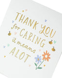UK Greetings thank you for caring greeting card featuring heartfelt message, perfect for expressing gratitude and appreciation.