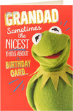 UK Greetings Muppets Kermit the Frog Grandad birthday greeting card featuring a humorous illustration of Kermit.