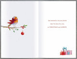 UK Greetings Thinking of You Robin greeting card featuring a charming robin illustration on the front.