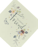 UK Greetings floral birthday card with colorful flower design, perfect for sending warm wishes to a lovely friend.