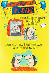 UK Greetings birthday greeting card for husband with heartfelt message and love-themed design.