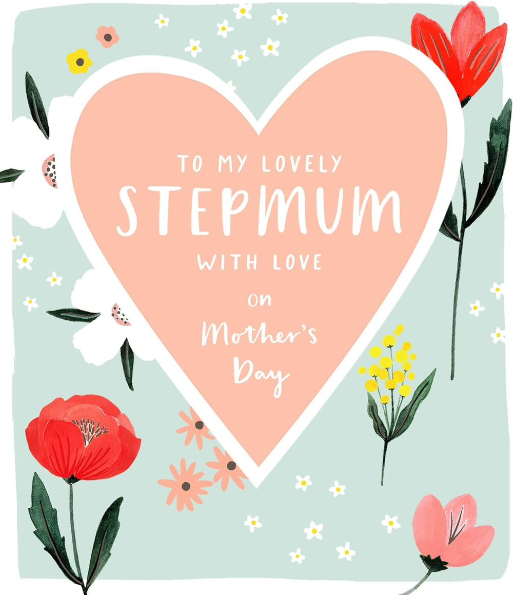 UK Greetings Mother’s Day greeting card for step mum, featuring heartfelt message and floral design, part of UK Greetings greeting cards collection.