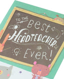 UK Greetings thank you card for the best head teacher, featuring cheerful design and heartfelt message for appreciation.