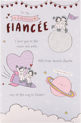 UK Greetings Valentine's Day card for fianc with cute sketch design, featuring romantic illustrations and heartfelt message.