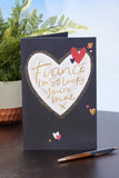 UK Greetings Valentine's Day card for fianc with large heart design, featuring romantic artwork for special occasions.