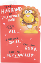 Funny UK Greetings Valentine’s Day card for husband featuring humorous design, perfect for expressing love on Valentine’s Day.