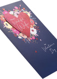 UK Greetings Valentine's Day card for wife featuring a floral heart design, perfect for expressing love on Valentine's Day.