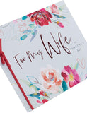 UK Greetings Valentine's Day card for wife featuring a pink floral design, perfect for expressing love on special occasions.
