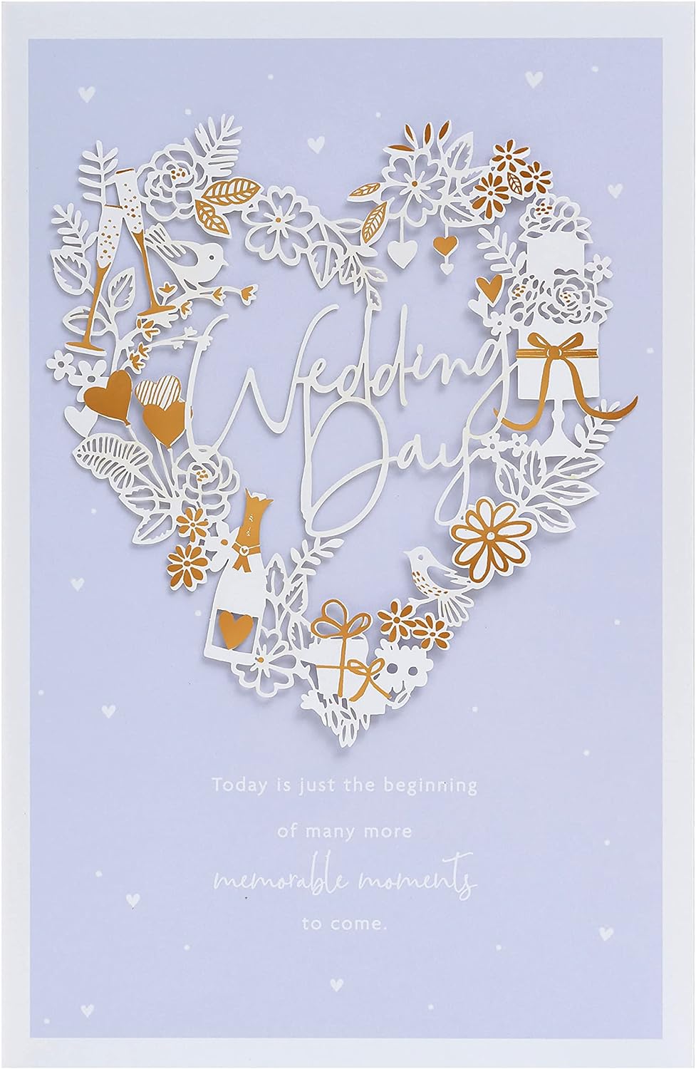 UK Greetings wedding card for him, her, or a friend with a elegant pale blue design, perfect for special wedding occasions.