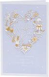 UK Greetings wedding card for him, her, or friend featuring a elegant pale blue design, perfect for celebrating special occasions.