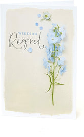 UK Greetings wedding regret greeting card with elegant floral design and heartfelt message for expressing condolences.