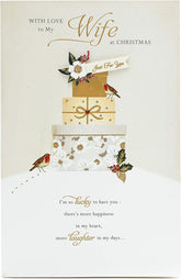 UK Greetings Wife Christmas Card featuring festive holiday design, perfect for sending warm holiday wishes to your wife.