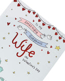 UK Greetings Wife Valentine’s Day greeting card with envelope featuring a sweet design, perfect for expressing love.