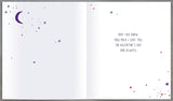 UK Greetings Valentine's Day card featuring sun, moon, and stars design, expressing love and affection in a colorful greeting card.