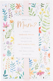 UK Greetings Mother's Day card for Mum featuring the "What Is a Mum?" design, with colorful illustrations and heartfelt message.