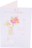 UK Greetings Mother's Day Card for Nan featuring a cute teddy bear design, perfect for celebrating moms.