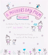 UK Greetings Mother's Day greeting card for her featuring a cute poem design, ideal for celebrating moms.