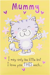 UK Greetings Mother's Day card featuring a cartoon cat design, perfect for celebrating Mummy with a charming greeting card.