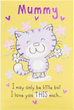 UK Greetings Mother's Day Card for Mummy featuring a cute cartoon cat design, ideal for celebrating moms on Mother's Day.