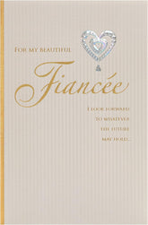 UK Greetings romantic greeting card for fiancée featuring a heartfelt design, perfect for expressing love and affection.