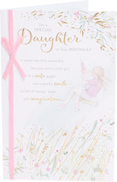 Lovely daughter birthday card from UK Greetings, with heartfelt design and envelope, measuring 155x235 mm.