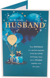 UK Greetings Blue Heart Design Husband Birthday Card featuring a heartfelt blue heart motif on stationery.