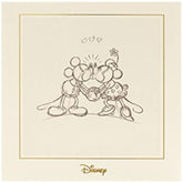 Disney Minnie and Mickey kissing sketch birthday card by UK Greetings, featuring classic Disney characters on stationery.