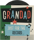 UK Greetings Father's Day card for Grandad with envelope featuring a vintage record design, ideal for celebrating Dad.