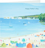 Father's Day card for him by UK Greetings featuring a bright shore design, with colorful illustrations and heartfelt message inside.