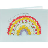UK Greetings floral rainbow birthday wishes card with colorful meadow design, ideal stationery for celebrating special occasions.